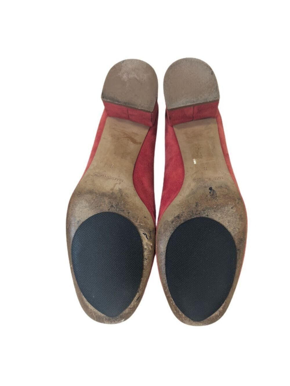 Everlane Italian Suede Day Heel • Size 8 • Soft Red Block Heel • Chic Minimalist - Picture 8 of 13